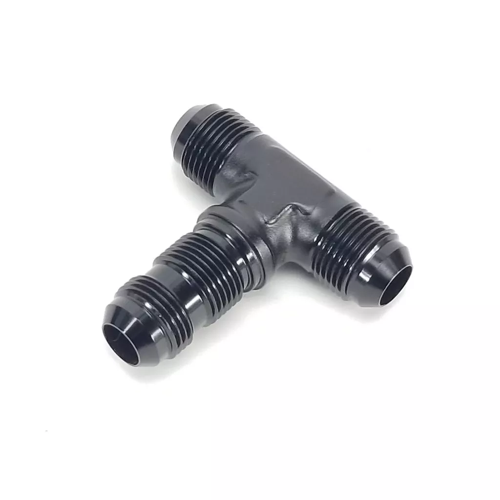 -10AN Bulkhead Tee Fitting – Black – WARR Performance 47-0037