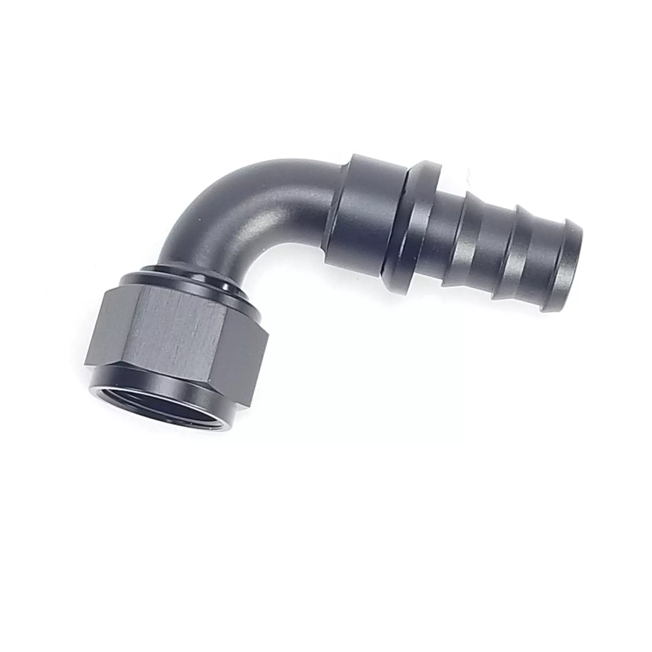 -12AN 90 Degree Pushlock Hose End – Black – Vibrant 22912