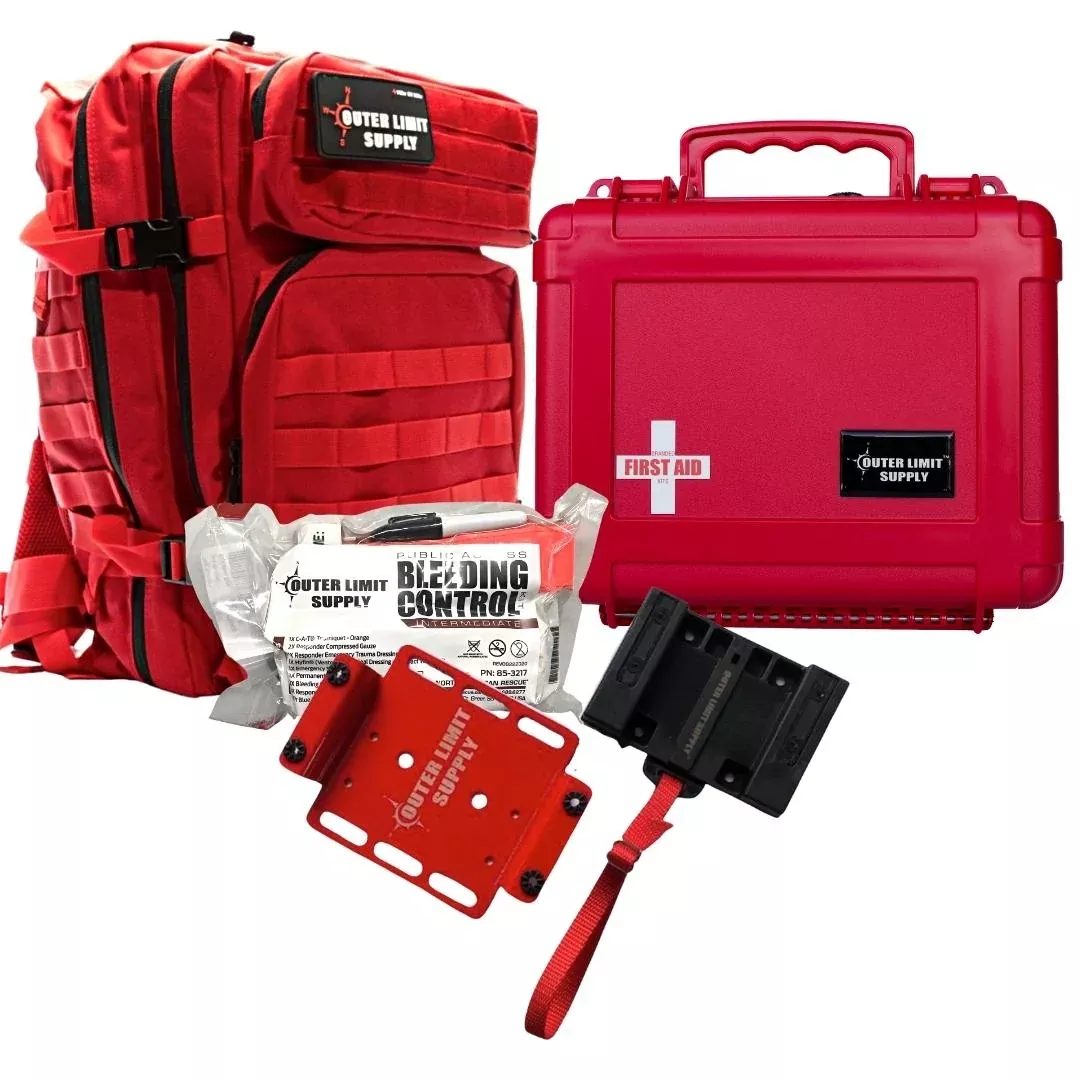 2020 First Aid Combo Pack - Complete Emergency Preparedness Kit with Backpack & Bleeding Control
