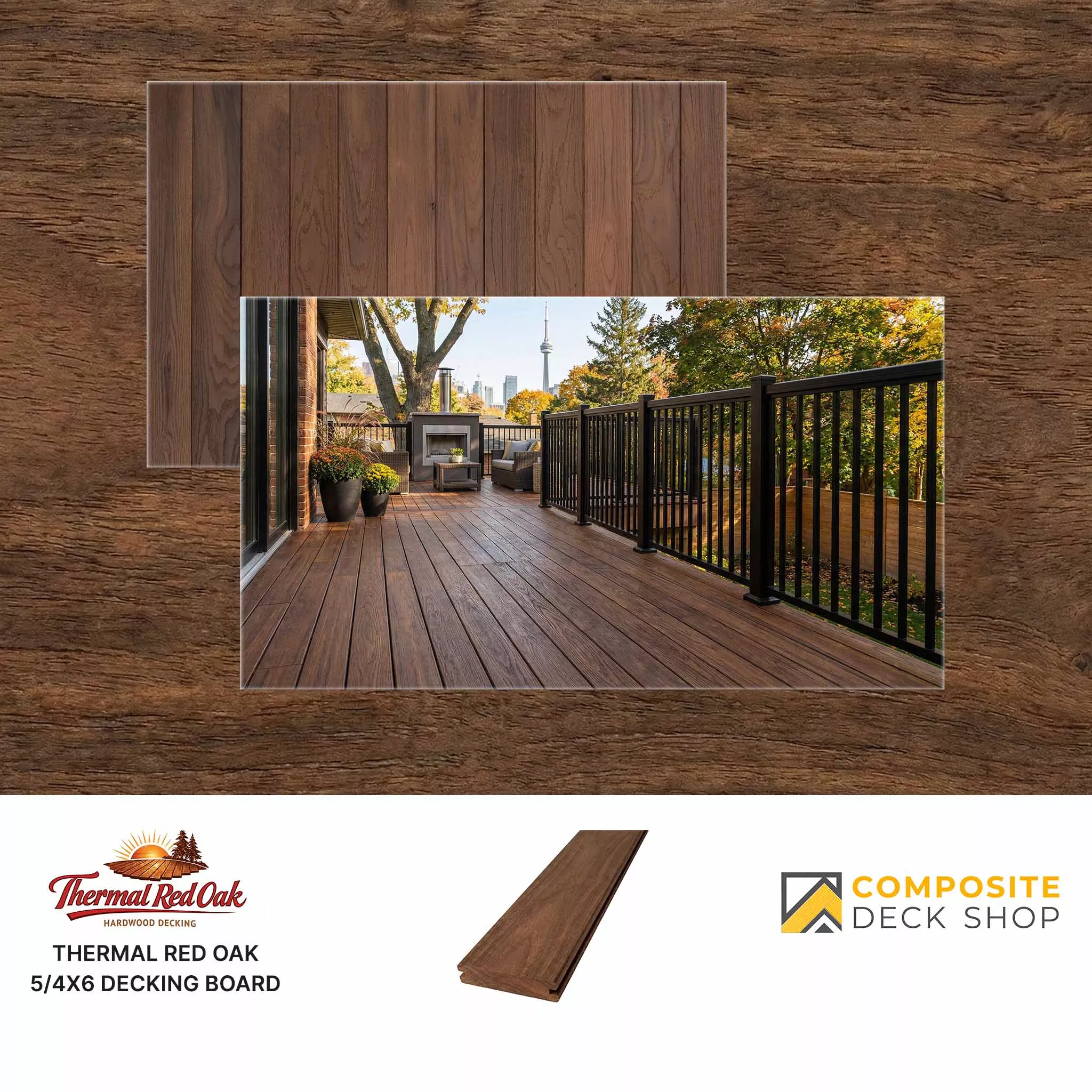 3Peaks - Thermal Red Oak Decking