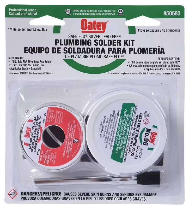 50683 Safe-flo Lead-free Plumbing Solder Kit, 0.25 Lb, Silver Bearing