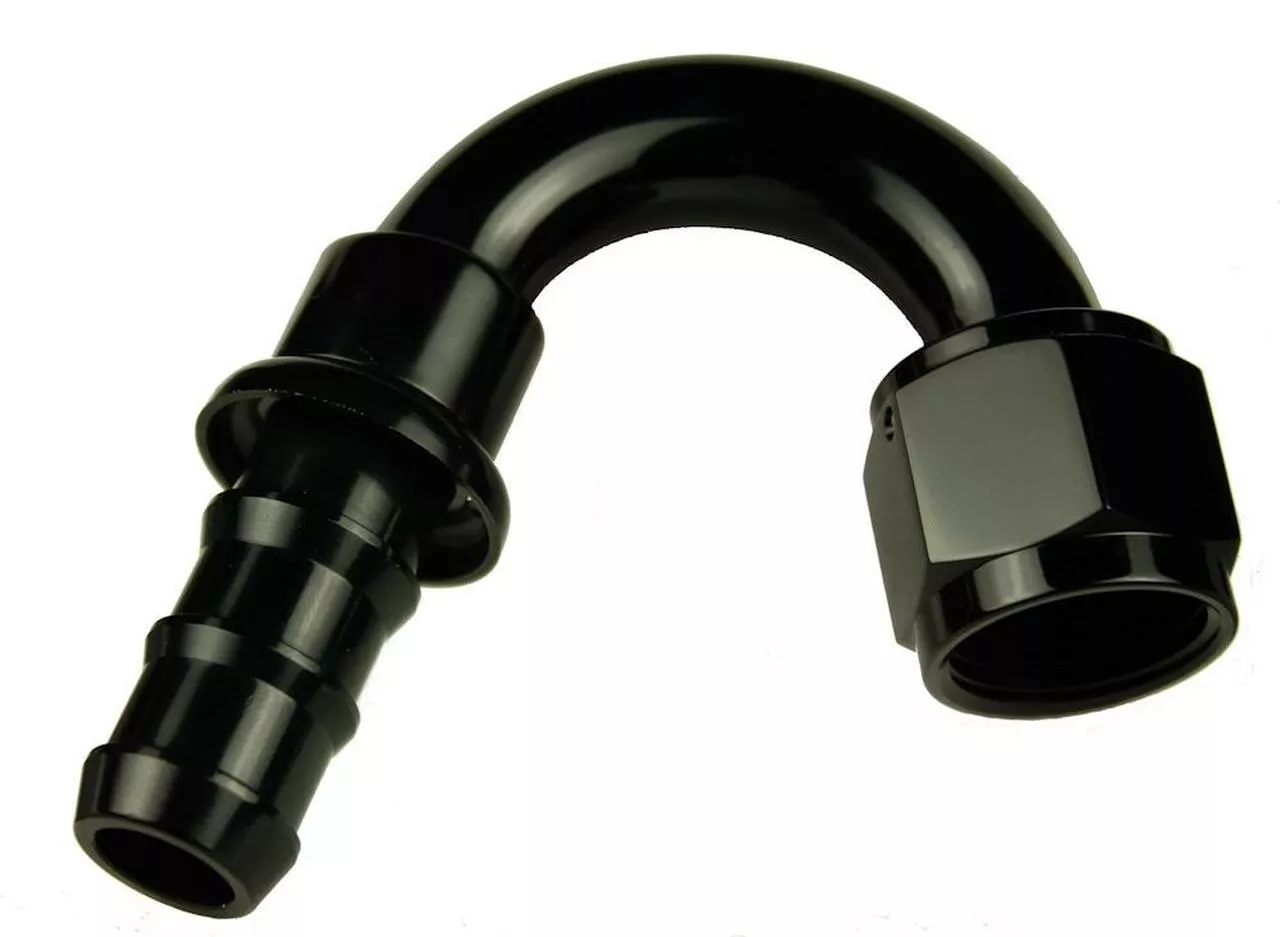 -6AN 150 degree Push Lock Fitting Black – RedHorse Performance 2150-06-2