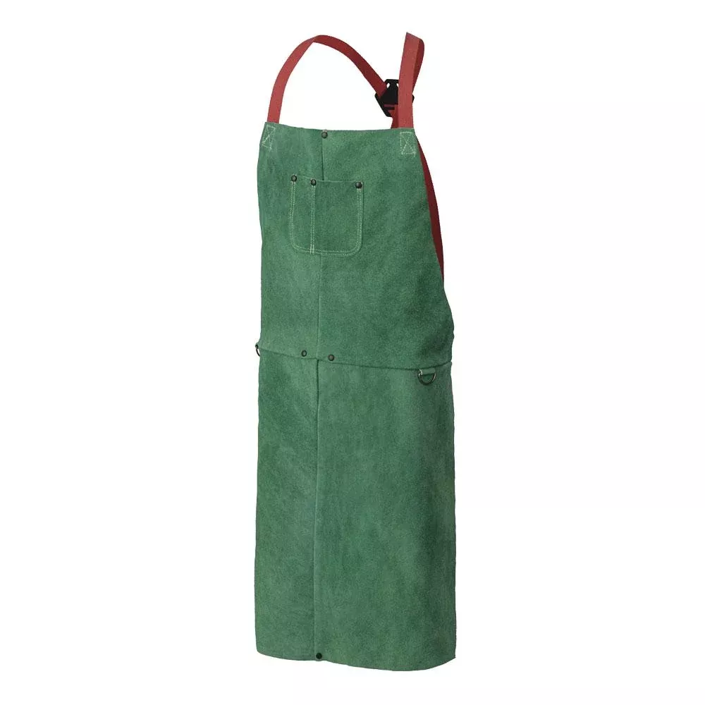 Apron - Pioneer Bib Apron 36" Long Green Side-Split Leather, AP100
