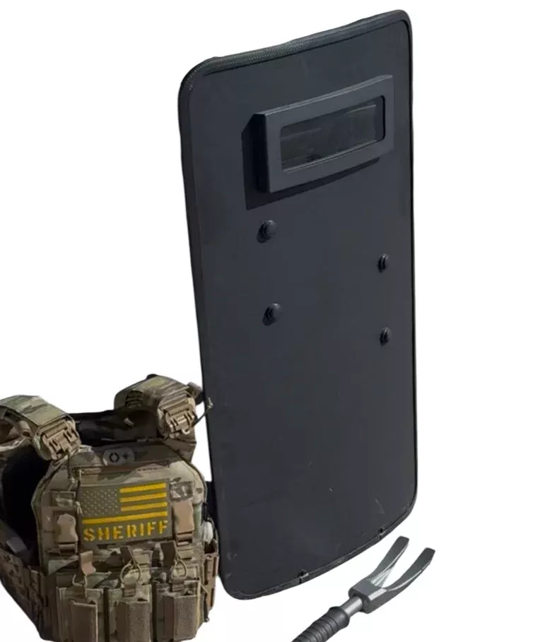 Ballistic Breacher Shield with Clear Ballistic Window 36"x20"