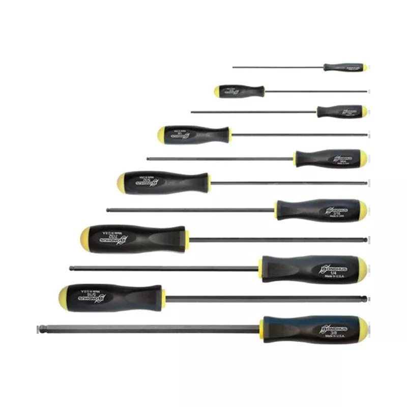 Bondhus 10737 Ball End Screwdriver Set, 11 Piece