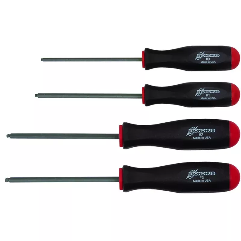 Bondhus 11640 Square Recess Screwdriver Set, 4 Piece