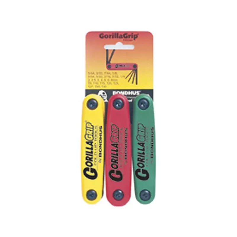 Bondhus 12533 Gorilla Grip Hex and TORX Fold Up Tool, 3 Piece