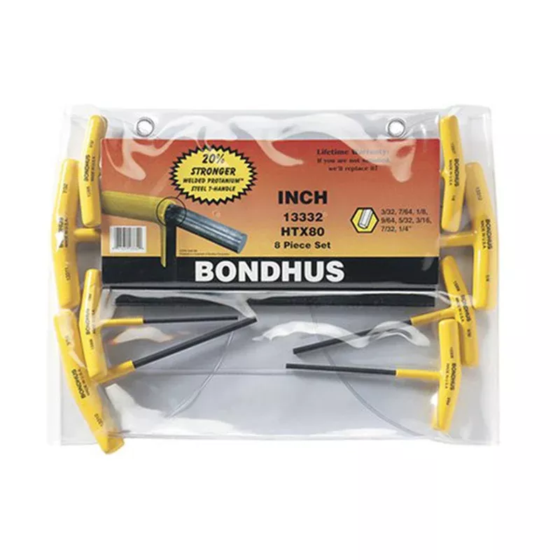 Bondhus 13332 Hex T-handle Set, 8 Piece