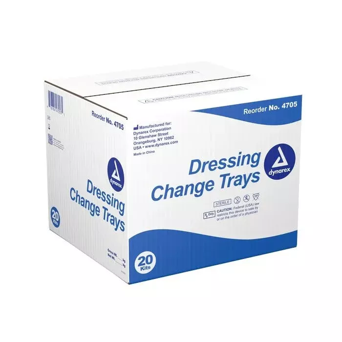 Dynarex 4705 Unitized Sterile Dressing Change Kit, Polyethylene PK20