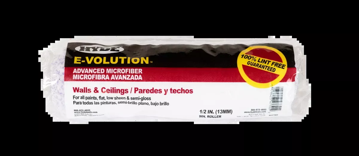 E-volution 9" Roller Covers: 1-1/2" Core, 1/2" Nap