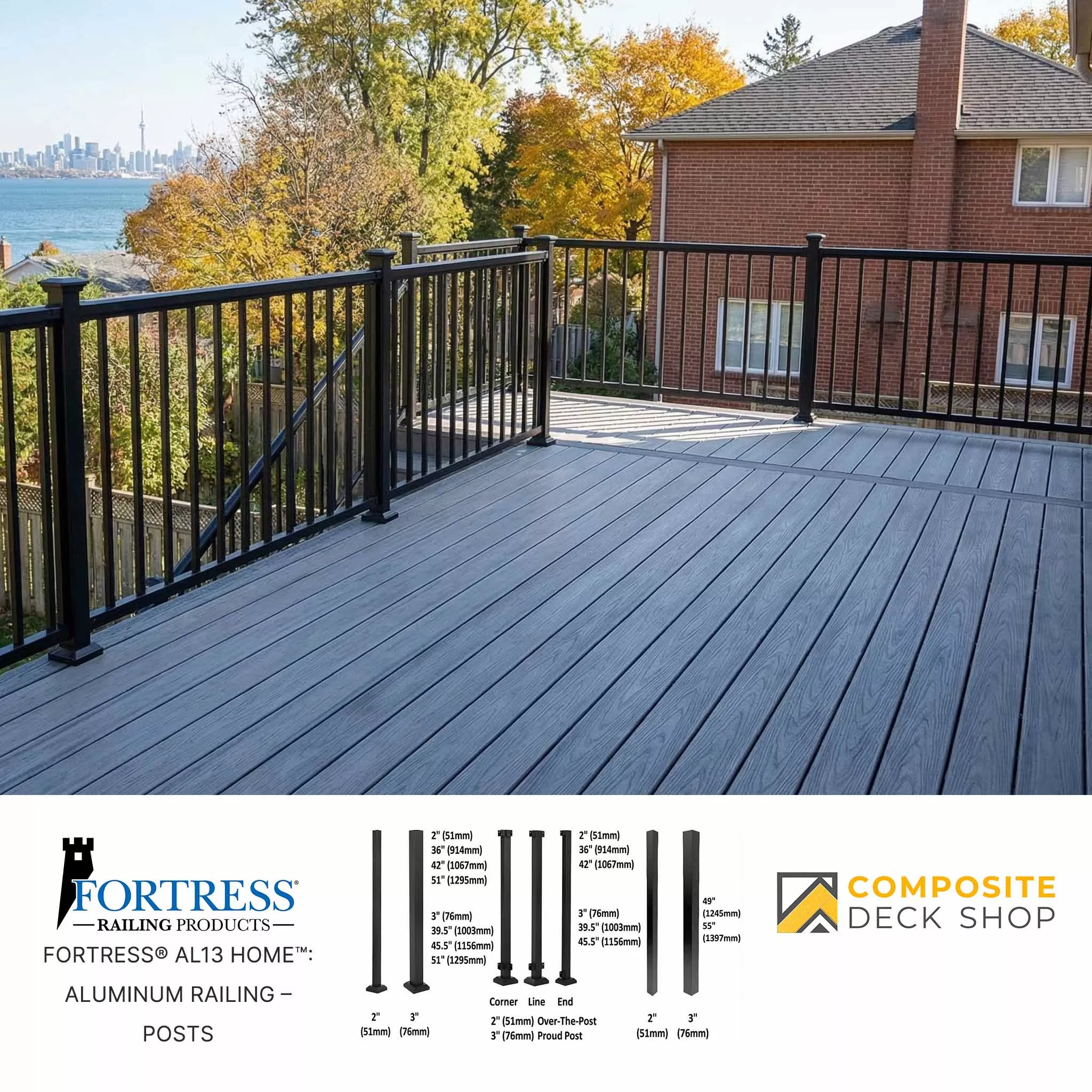 Fortress Al13 HOME™ Aluminum Railing – Posts