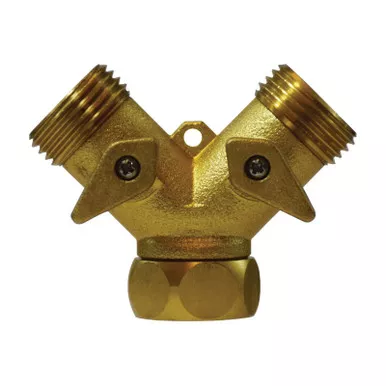 Garden Hose Y Connector with Shut-Off