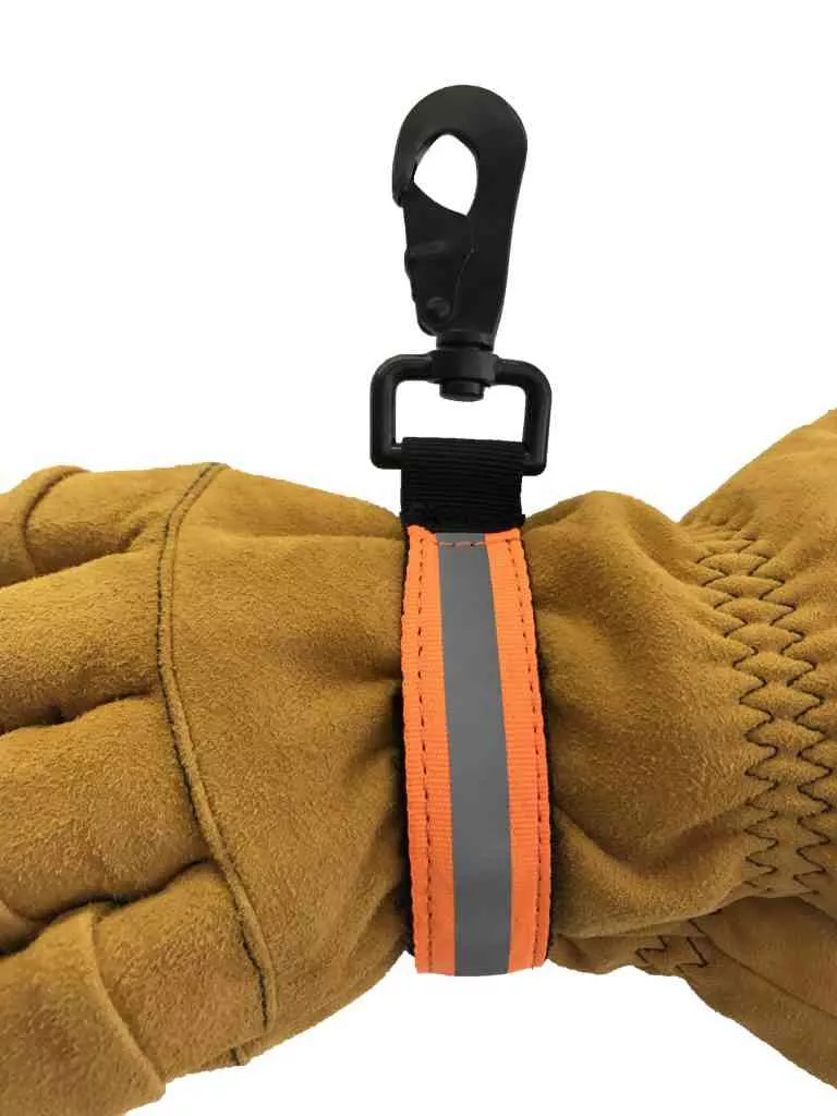 Heavy Duty Firefighter Glove Strap with Orange Reflective Trim