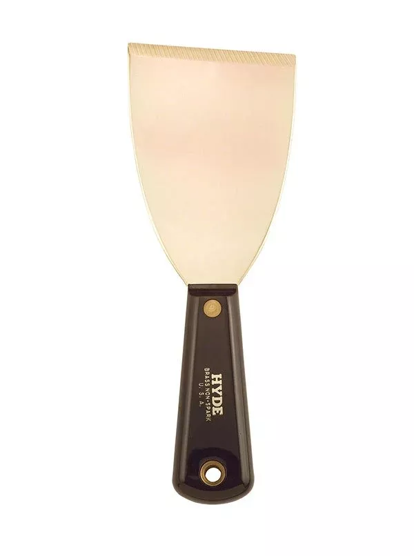 Hyde Tools 02420 3" Stiff Black & Silver Brass Chisel Scraper