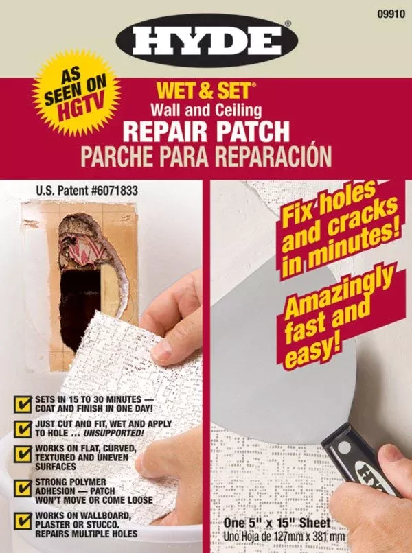 Hyde Tools 09910 Wet & Set Repair Patch
