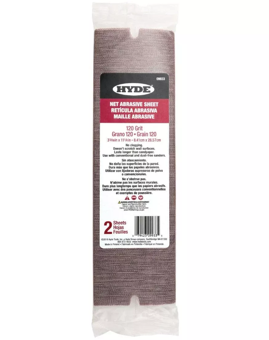 Hyde Tools 09933 120 Grit Net Abrasive Sheets 2-Pack
