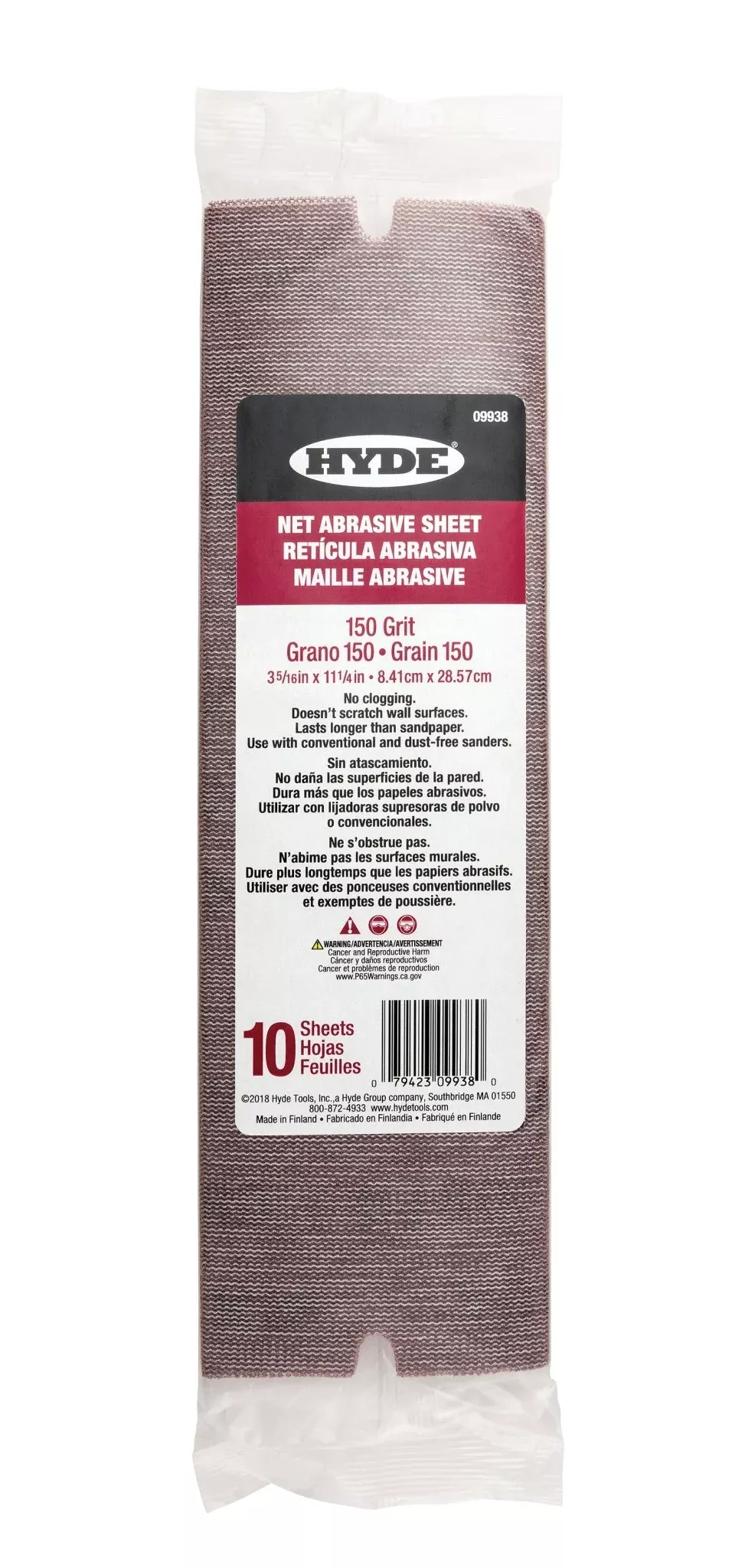 Hyde Tools 09938 150 Grit Net Abrasive Sheets 10-Pack