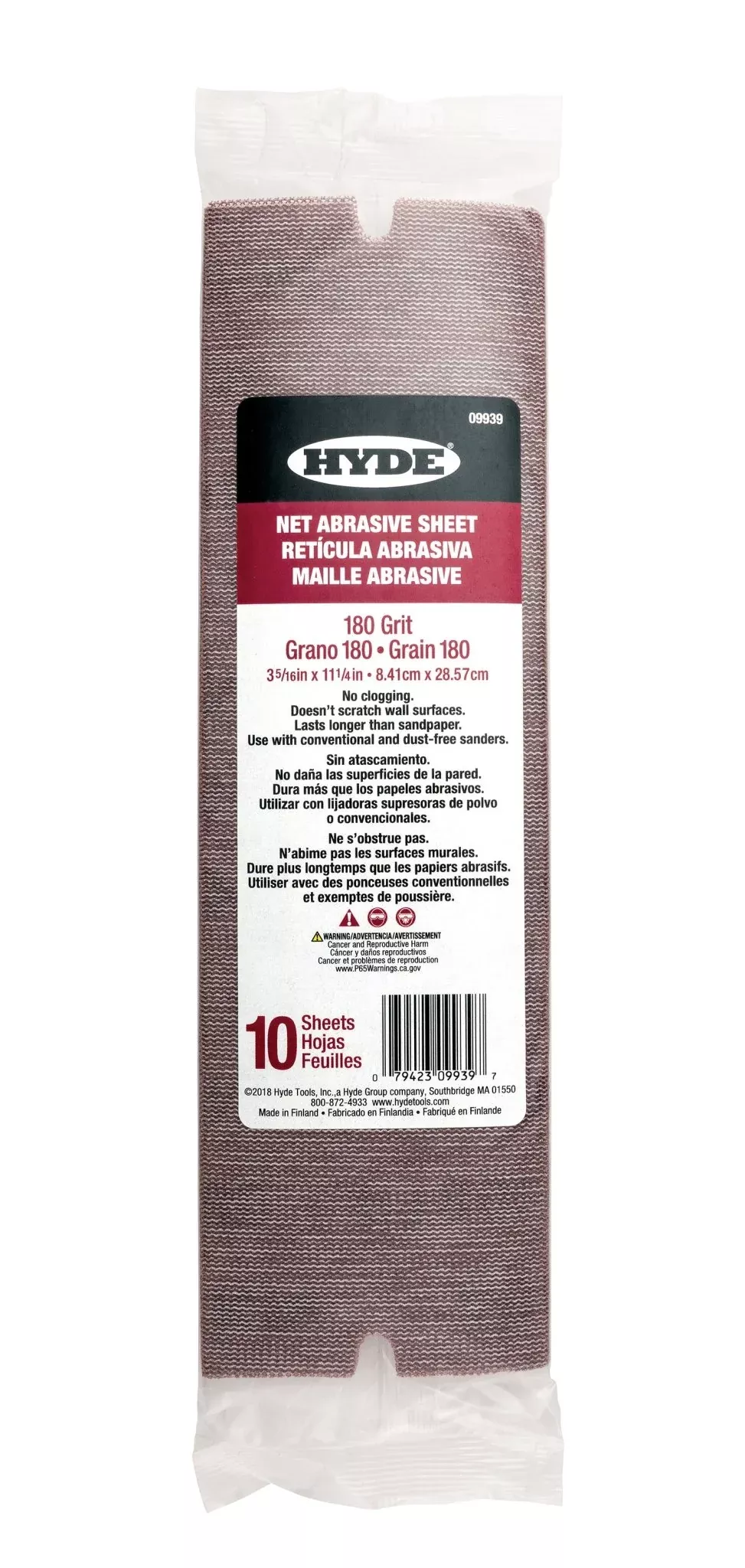 Hyde Tools 09939 180 Grit Net Abrasive Sheets 10-Pack