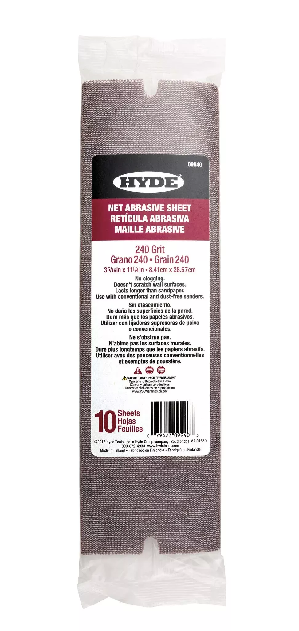 Hyde Tools 09940 240 Grit Net Abrasive Sheets 10-Pack
