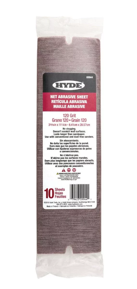Hyde Tools 09944 120 Grit Net Abrasive Sheets 10-Pack