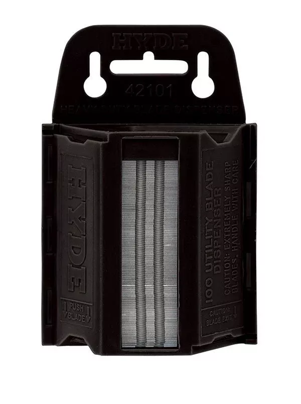 Hyde Tools 42101 Utility Knife Blades / 100-Blade Dispenser