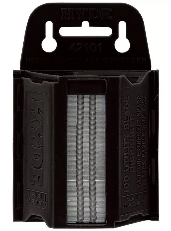 Hyde Tools 42102 Round-Tip Utility Knife Blades / 100-Blade Dispenser