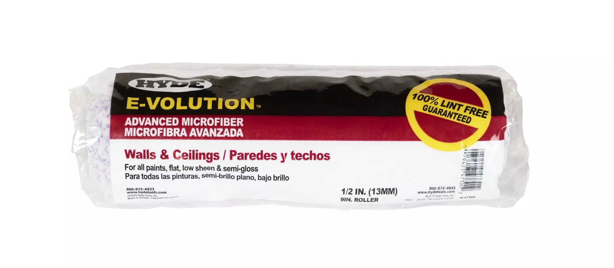 Hyde Tools 47304 E-volution 9" Roller Cover: 1-1/2" Core, 5/8" Nap, Individual (Closeout)