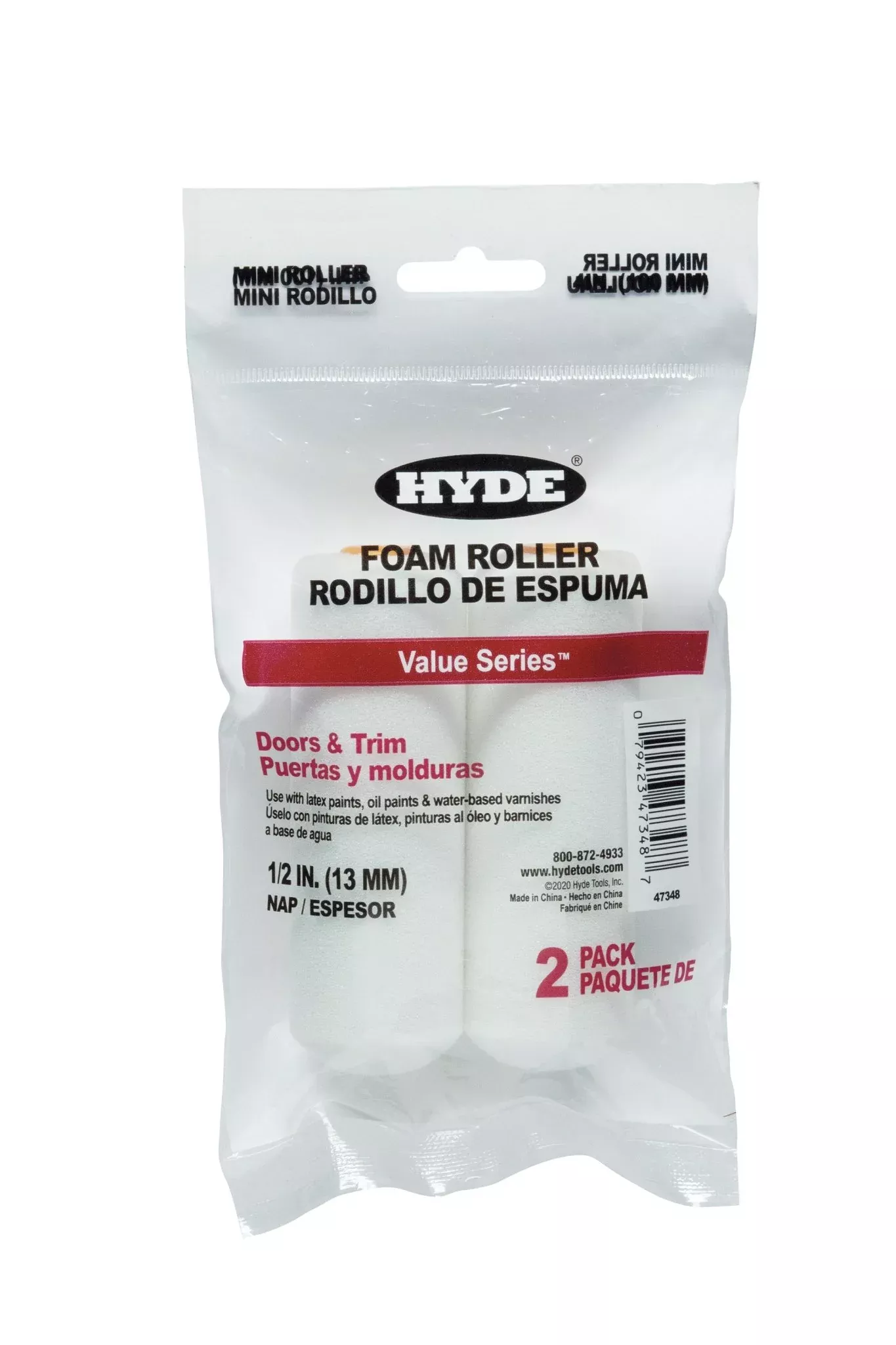 Hyde Tools 47348 4" Value Series™ Roller Cover, 1/2" Nap, 2-Pack