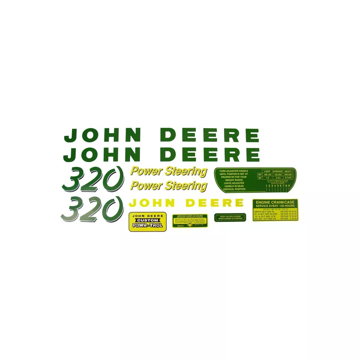 JD 320: Mylar Decal Set