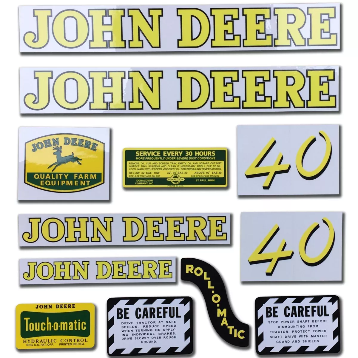 JD 40: Mylar Decal Set