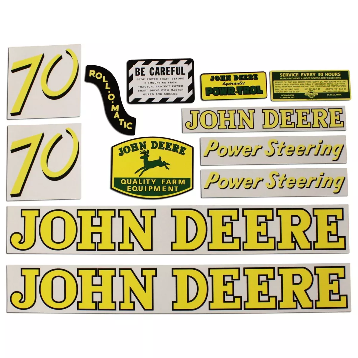 JD 70 Gas: Mylar Decal Set