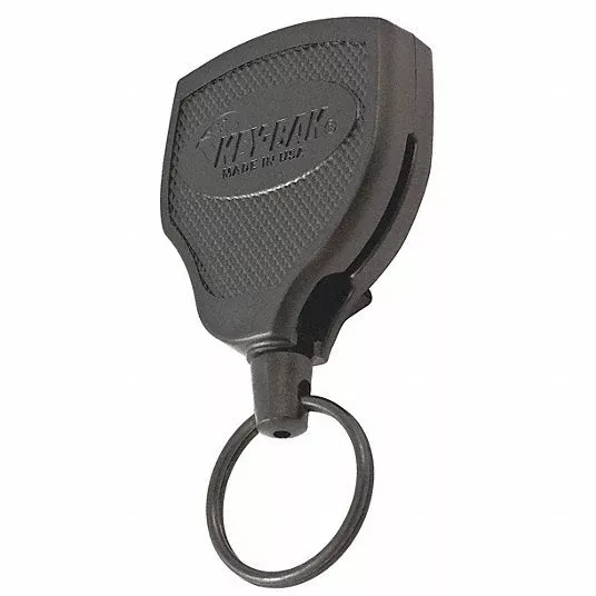 Key-Bak 0S48-803 Key Reel, Split Ring Type, 1 1/4 in Ring Size, Black