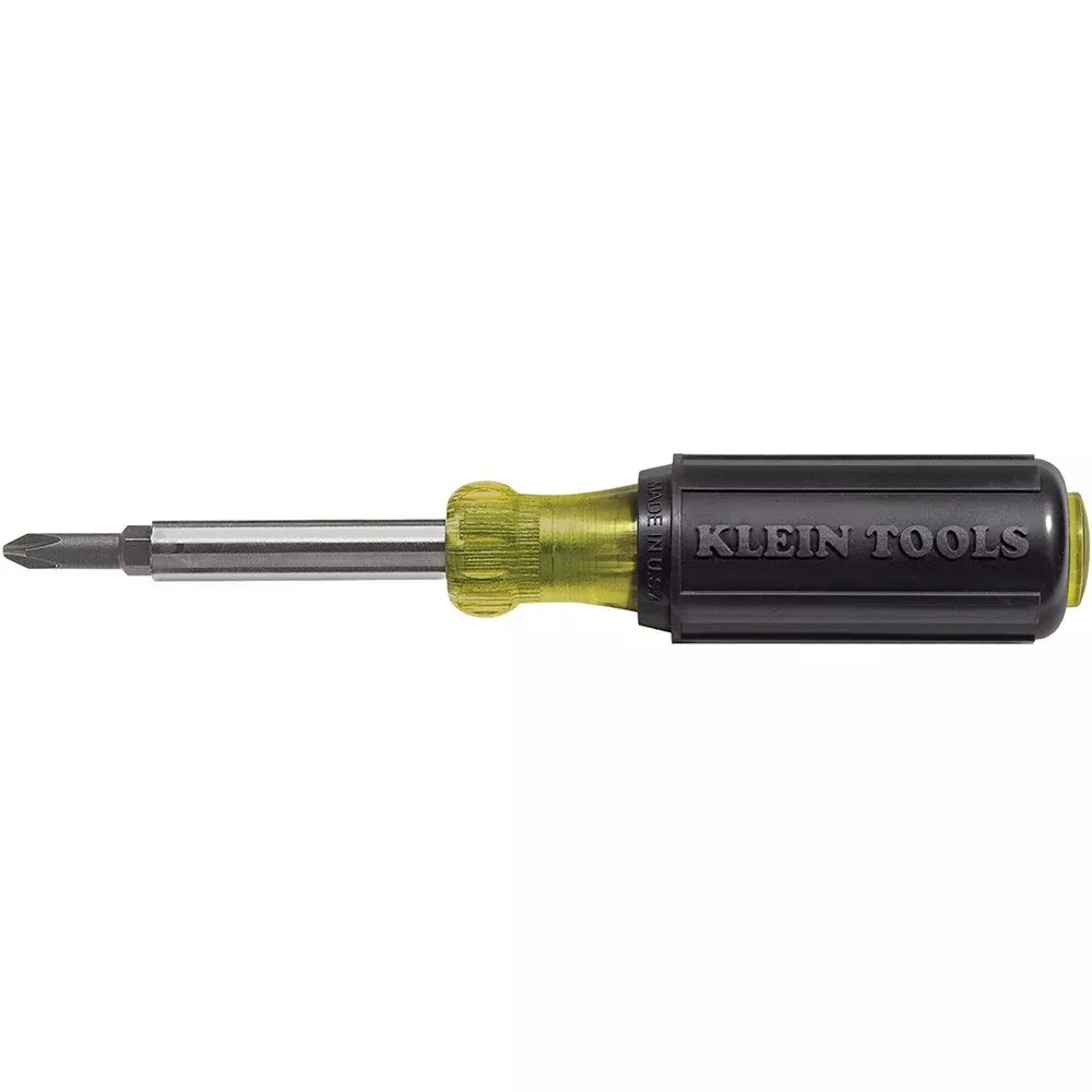 Klein Tools 32476 5-in-1 Screwdriver/Nut Driver, Yellow and Black