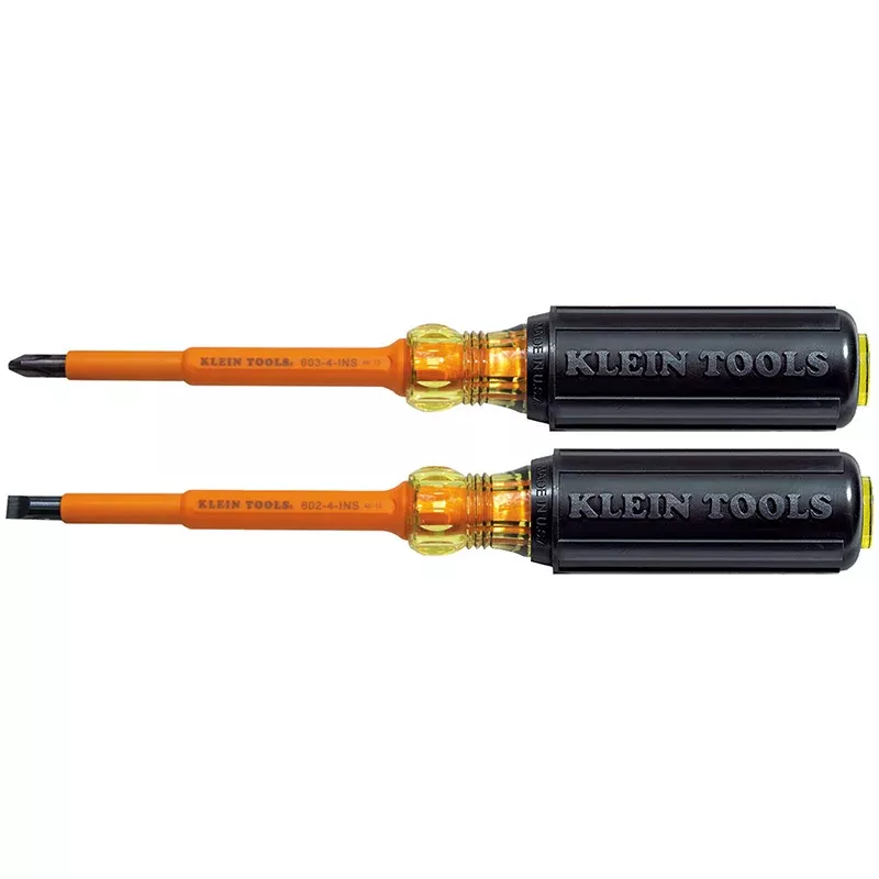 Klein Tools 33532-INS 4" Insulated Screwdrivers, 2 Piece Set