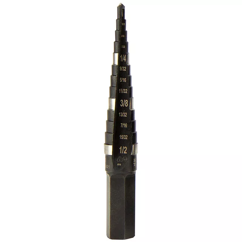 Klein Tools KTSB01 Double Fluted Step Drill Bit #1, 1-8" - 1/2"