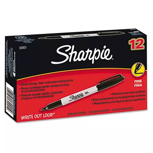 Marker - Sharpie Black (Box of 12), SAN30001