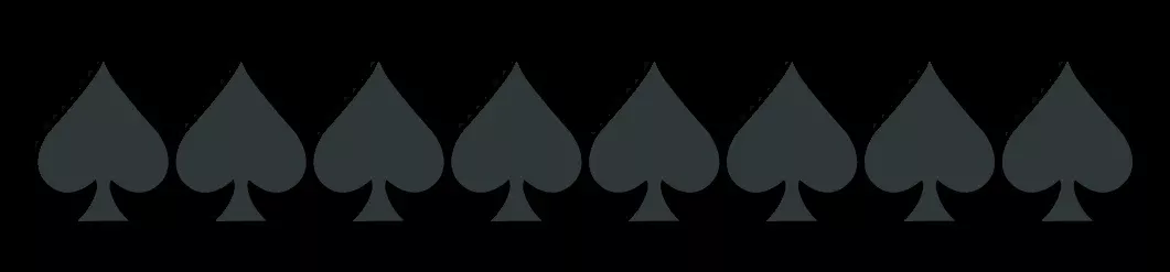 MATTE BLACK REFLECTIVE ACE OF SPADE HELMET DECAL 8 PACK