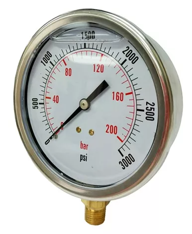 Pressure Gauge Liquid Filled - Stem Mount