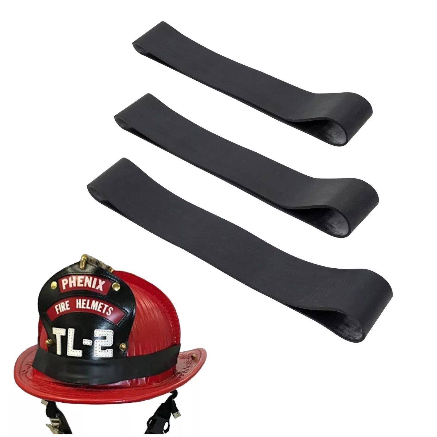 Rubber Firefighter Helmet Band 3PK
