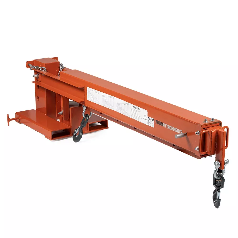 Scratch and Dent, Fork-Mounted Adjustable Hoist Pivoting Jib Boom Crane