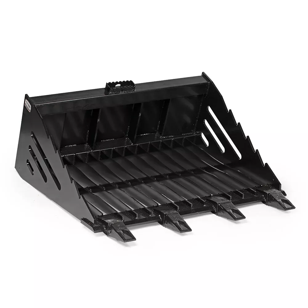 Scratch and Dent, Mini Skid Steer Skeleton Rock Bucket With Teeth