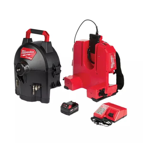 Sectional Drum System Kit - Milwaukee M18 FUEL™ SWITCH PACK™ Sectional Drum Machine with 5/8” Open Wind Cable, 2775E-211