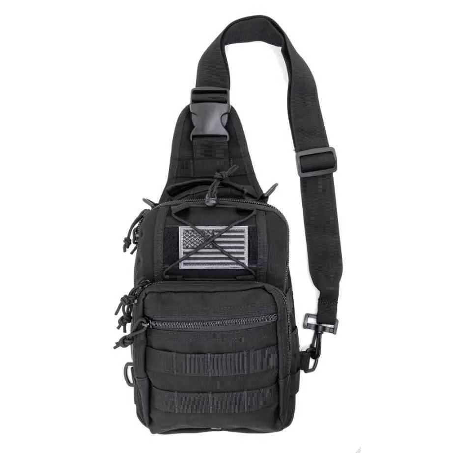 Sling Backpack, Bleeding Control Sling Bag, Over The Shoulder Sling Backpack, MOLLE Bag for First Aid Day Pack - Navy