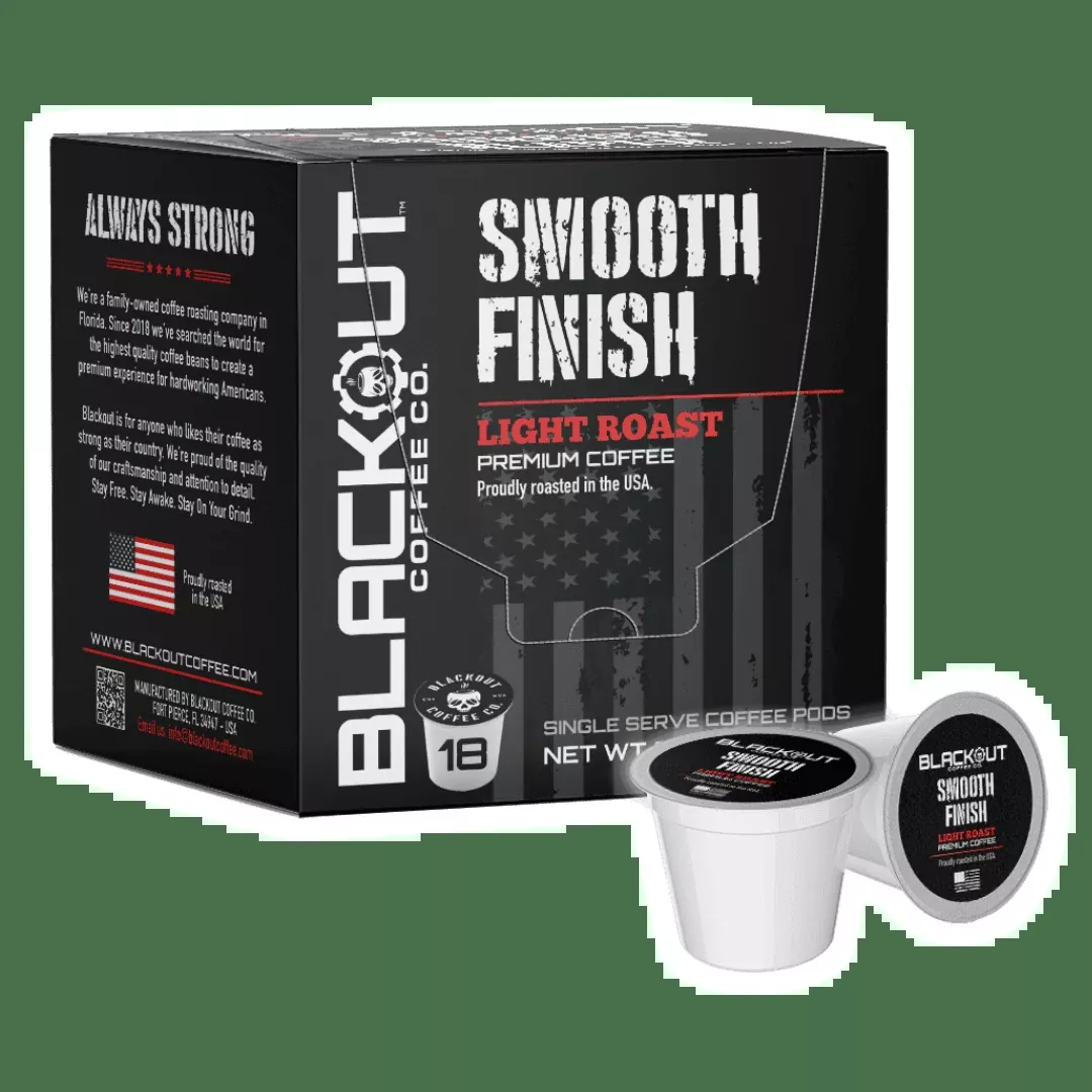 SMOOTH FINISH LIGHT ROAST COFFEE PODS 18CT