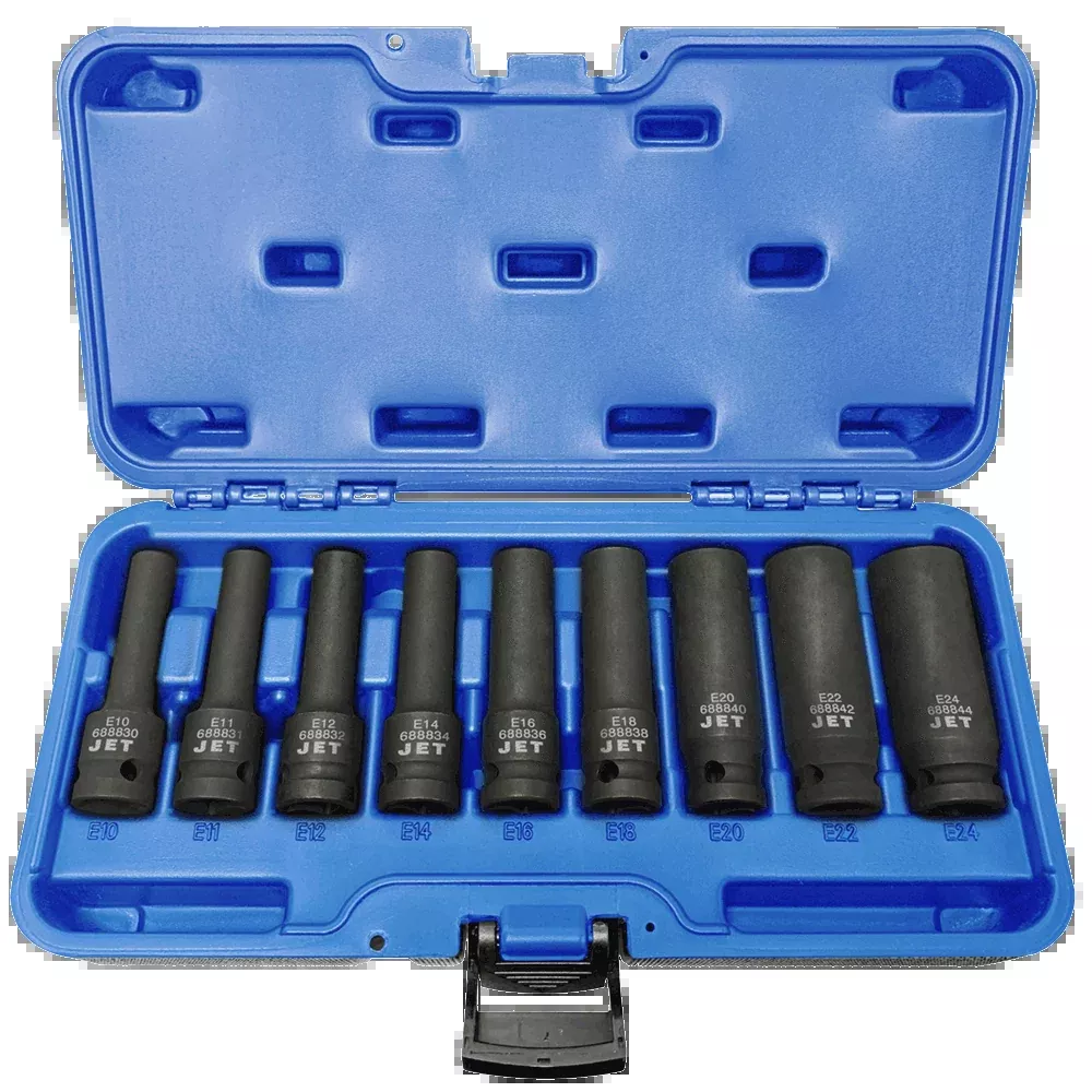 Socket Set - Jet 9-Piece 1/2" Drive Deep E-Torx Impact Socket Set 610394