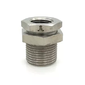 Stainless Close Nipple - Female Bulkhead (Nut included)