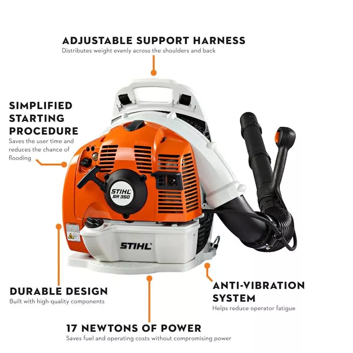 STIHL BR 350 – Gas Backpack Blower | 63.3cc STIHL Engine
