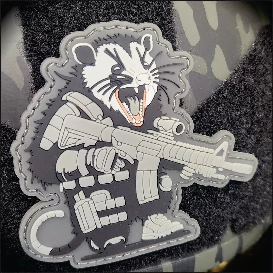 Street Cat Collection Tactical Possum 3" PVC Patch - Unique Design with Hook Fastener
