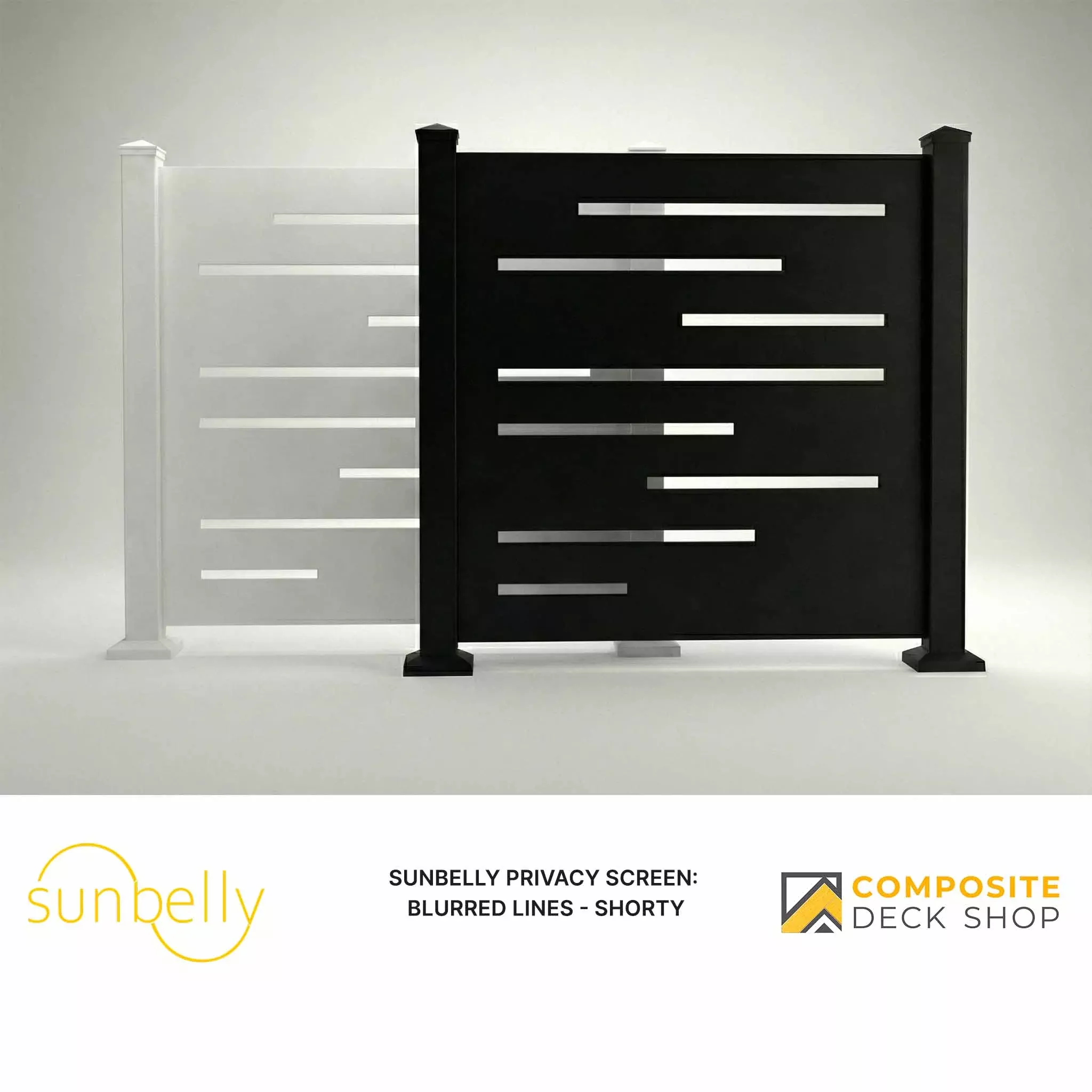 Sunbelly Privacy Screen - Blurred Lines - Shorty