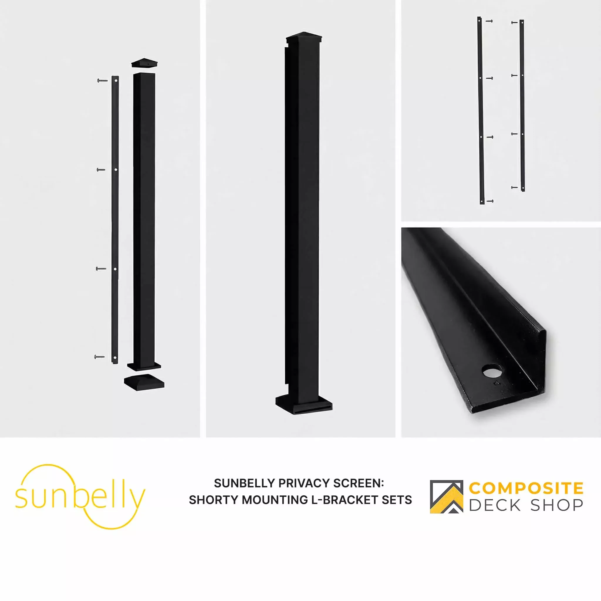 Sunbelly Privacy Screen - Shorty Mounting L-Bracket Sets